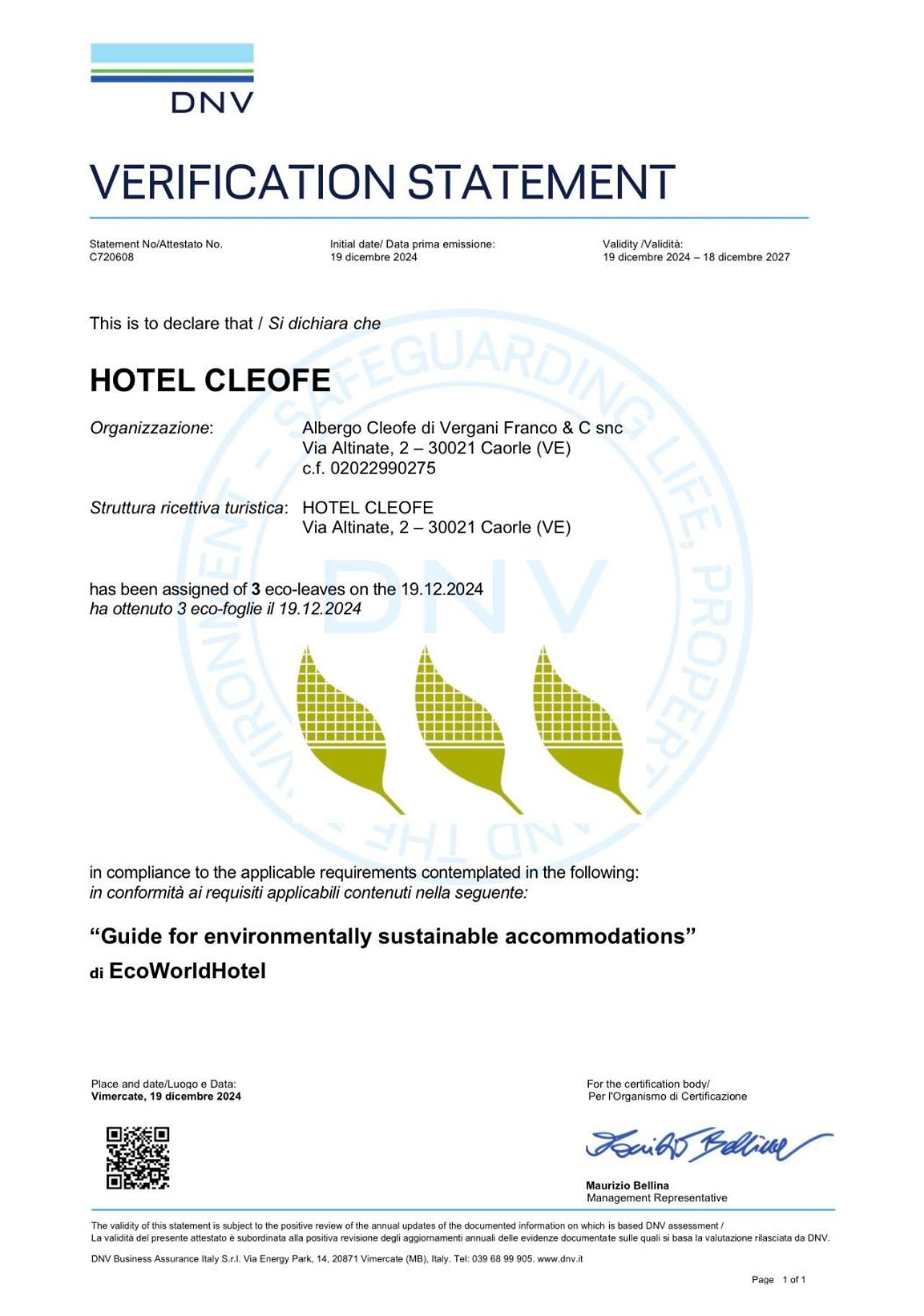 Eco Hotel Cleofe Caorle Eksteriør billede
